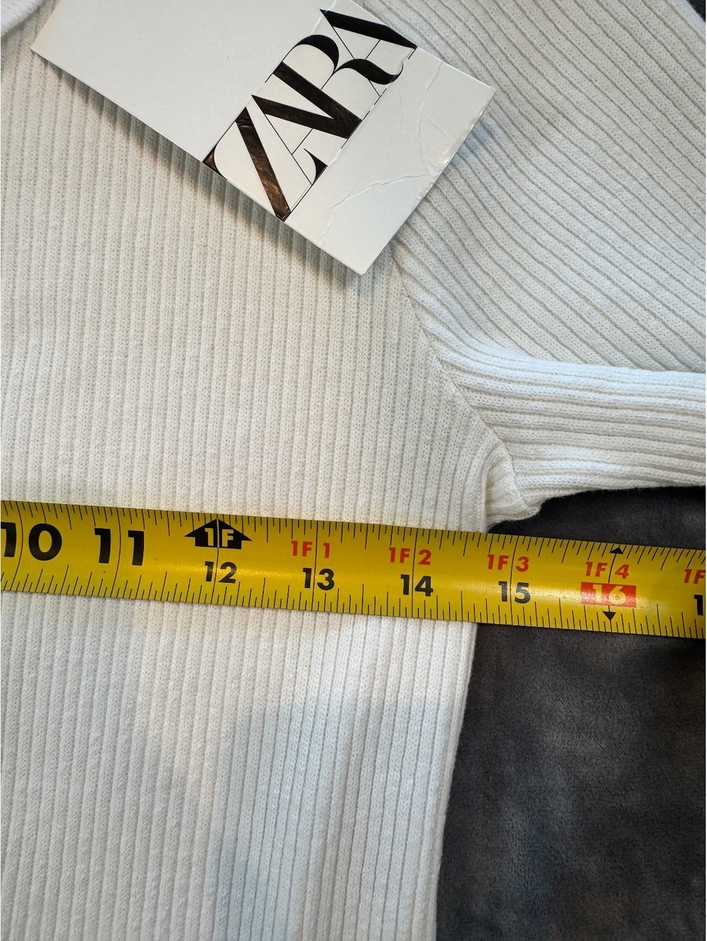 Zara White Ribbed Polo Mini Dress Gold Buttons Women’s Medium NWT - Picture 7 of 8